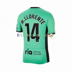 Maglia Atlético Madrid 2 Marcos Llorente 14 Terza Divisa 2023-2024 Manica Corta ,Uomo