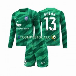 Maglia Atlético Madrid Jan Oblak 13 Portiere Divisa Away 2023-2024 Manica Lunga ,Bambino