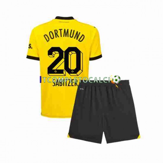 Maglia Borussia Dortmund Marcel Sabitzer 20 Divisa Home 2023-2024 Manica Corta ,Bambino
