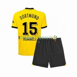 Maglia Borussia Dortmund Mats Hummels 15 Divisa Home 2023-2024 Manica Corta ,Bambino