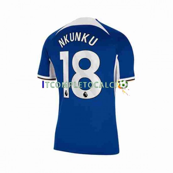 Maglia Chelsea Christopher Nkunku 18 Divisa Home 2023-2024 Manica Corta ,Uomo