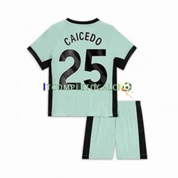 Maglia Chelsea Moises Caicedo 25 Terza Divisa 2023-2024 Manica Corta ,Bambino