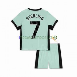 Maglia Chelsea Raheem Sterling 7 Terza Divisa 2023-2024 Manica Corta ,Bambino
