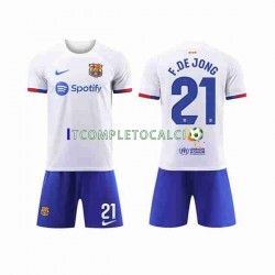 Maglia FC Barcelona Frenkie de Jong 21 Divisa Away 2023-2024 Manica Corta ,Bambino
