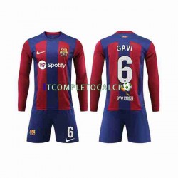Maglia FC Barcelona GAVI 6 Divisa Home 2023-2024 Manica Lunga ,Bambino