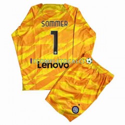 Maglia Inter Milan Sommer 1 Portiere Divisa Home 2023-2024 Manica Lunga ,Bambino