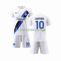 Maglia Inter Milan Lautaro Martinez 10 Divisa Away 2023-2024 Manica Corta ,Bambino