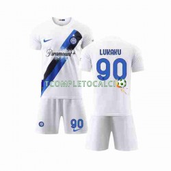 Maglia Inter Milan Lukaku 90 Divisa Away 2023-2024 Manica Corta ,Bambino