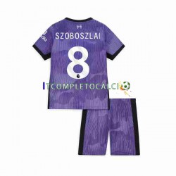 Maglia Liverpool Dominik Szoboszlai 8 Terza Divisa 2023 Manica Corta ,Bambino