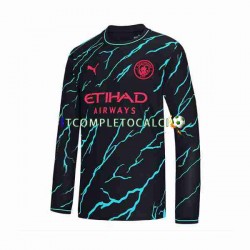Maglia Manchester City Terza Divisa 2023-2024 Manica Lunga ,Uomo