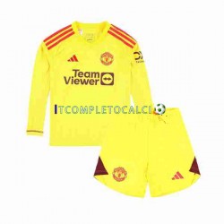 Maglia Manchester United Portiere Divisa Home 2023-2024 Manica Lunga ,Bambino
