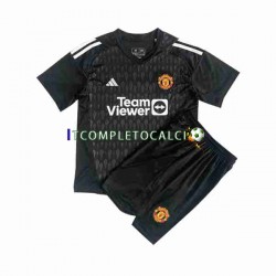 Maglia Manchester United Portiere Terza Divisa 2023-2024 Manica Corta ,Bambino