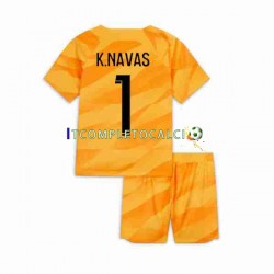 Maglia Paris Saint-Germain K.NAVAS 1 Portiere Divisa Away 2023-2024 Manica Corta ,Bambino