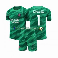 Maglia Paris Saint-Germain K.NAVAS 1 Portiere Divisa Home 2023-2024 Manica Corta ,Bambino