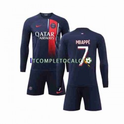 Maglia Paris Saint-Germain Mbappé Kylian 7 Divisa Home 2023-2024 Manica Lunga ,Bambino