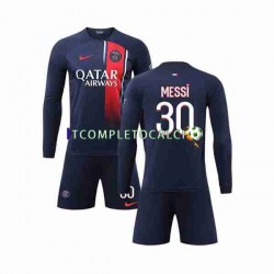 Maglia Paris Saint-Germain Lionel Messi 30 Divisa Home 2023-2024 Manica Lunga ,Bambino