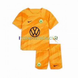 Maglia VfL Wolfsburg Portiere Divisa Home 2023-2024 Manica Corta ,Bambino