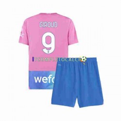Maglia AC Milan Olivier Giroud 9 Terza Divisa 2023-2024 Manica Corta ,Bambino