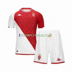 Maglia AS Monaco Divisa Home 2023-2024 Manica Corta ,Bambino
