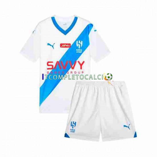 Maglia Al Hilal Divisa Away 2023-2024 Manica Corta ,Bambino