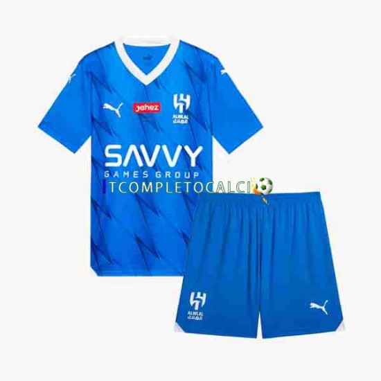 Maglia Al Hilal Divisa Home 2023-2024 Manica Corta ,Bambino