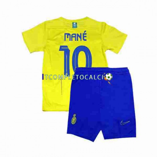 Maglia Al-Nassr Mane 10 Divisa Home 2023-2024 Manica Corta ,Bambino
