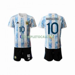 Maglia Argentina Maradona 10 2020-2021 Divisa Home Manica Corta ,Bambino