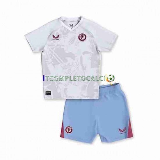 Maglia Aston Villa Divisa Away 2023-2024 Manica Corta ,Bambino