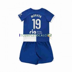 Maglia Atlético Madrid 2 Alvaro Morata 19 Divisa Away 2023-2024 Manica Corta ,Bambino