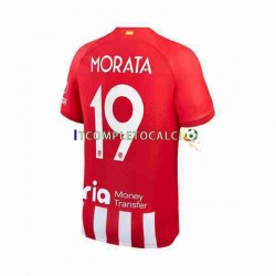 Maglia Atlético Madrid 2 Alvaro Morata 19 Divisa Home 2023-2024 Manica Corta ,Uomo