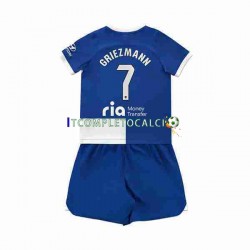 Maglia Atlético Madrid 2 Antoine Griezmann 7 Divisa Away 2023-2024 Manica Corta ,Bambino