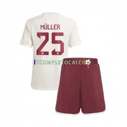 Maglia FC Bayern München Thomas Muller 25 Terza Divisa 2023-2024 Manica Corta ,Bambino