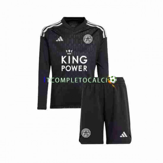 Maglia Leicester City Portiere Terza Divisa 2023-2024 Manica Lunga ,Bambino