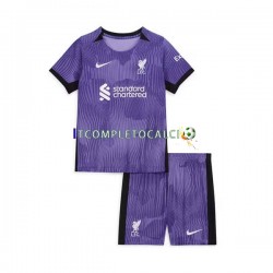 Maglia Liverpool Terza Divisa 2023-2024 Manica Corta ,Bambino