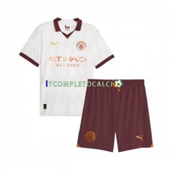 Maglia Manchester City Divisa Away 2023-2024 Manica Corta ,Bambino