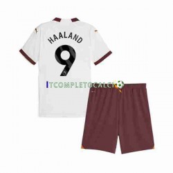 Maglia Manchester City Erling Haaland 9 Divisa Away 2023-2024 Manica Corta ,Bambino