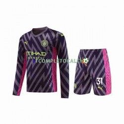 Maglia Manchester City Ederson Moraes 31 Portiere Divisa Away 2023-2024 Manica Lunga ,Bambino