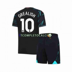 Maglia Manchester City Jack Grealish 10 Terza Divisa 2023-2024 Manica Corta ,Bambino