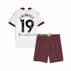 Maglia Manchester City Julian Alvarez 19 Divisa Away 2023-2024 Manica Corta ,Bambino