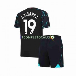 Maglia Manchester City Julian Alvarez 19 Terza Divisa 2023-2024 Manica Corta ,Bambino