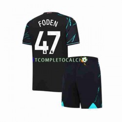 Maglia Manchester City Phil Foden 47 Terza Divisa 2023-2024 Manica Corta ,Bambino