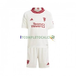 Maglia Manchester United Terza Divisa 2023-2024 Manica Corta ,Bambino