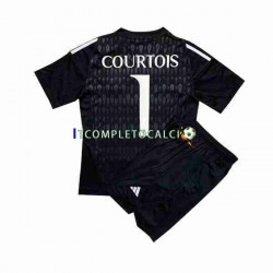 Maglia Real Madrid Thibaut Courtois 1 Portiere Divisa Away 2023-2024 Manica Corta ,Bambino