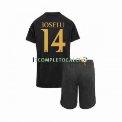 Maglia Real Madrid Joselu 14 Terza Divisa 2023-2024 Manica Corta ,Bambino