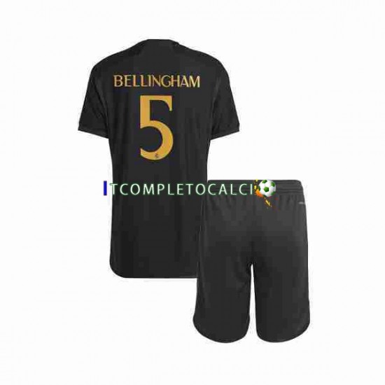 Maglia Real Madrid Jude Bellingham 5 Terza Divisa 2023-2024 Manica Corta ,Bambino