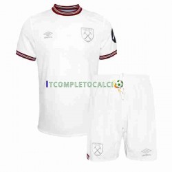 Maglia West Ham United Divisa Away 2023-2024 Manica Corta ,Bambino
