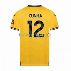 Maglia Wolverhampton Wanderers CUNHA 12 Divisa Home 2023-2024 Manica Corta ,Uomo