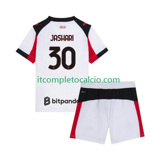 Maglia AC Milan Ardon Jashari 30 Divisa Away 2025-2026 Manica Corta ,Bambino