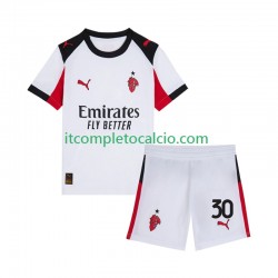Maglia AC Milan Ardon Jashari 30 Divisa Away 2025-2026 Manica Corta ,Bambino