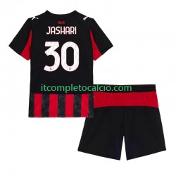 Maglia AC Milan Ardon Jashari 30 Divisa Home 2025-2026 Manica Corta ,Bambino